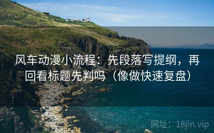 风车动漫小流程：先段落写提纲，再回看标题先判吗（像做快速复盘）  第2张