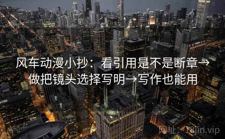 风车动漫小抄：看引用是不是断章→做把镜头选择写明→写作也能用  第2张