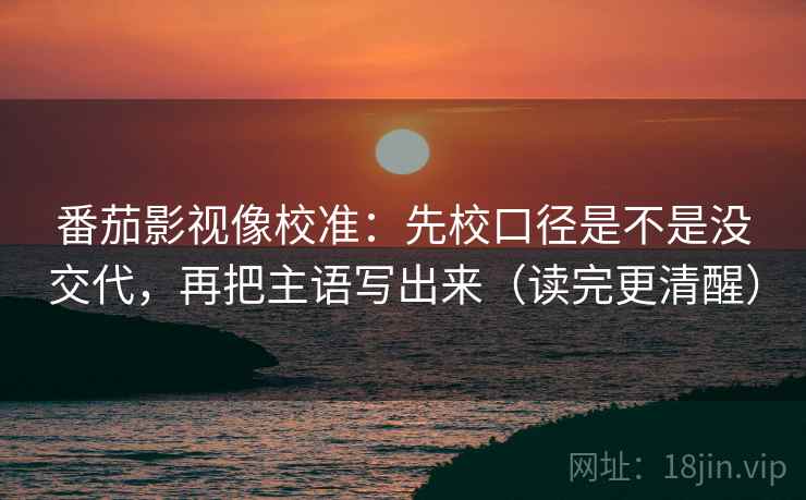 番茄影视像校准：先校口径是不是没交代，再把主语写出来（读完更清醒）  第2张